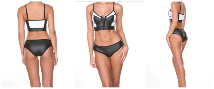 Custom Women Sexy Bikini Swimwear With Zipper Front Closure Design